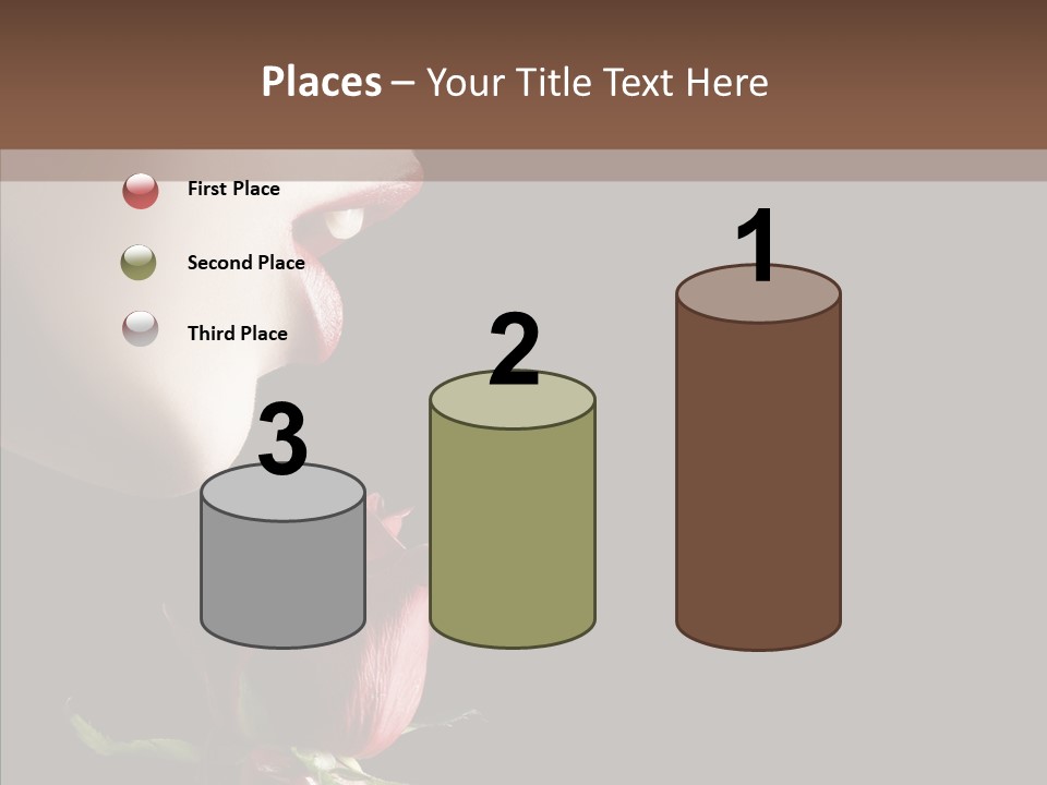 Sensual Woman With Red Rose In Trance PowerPoint Template