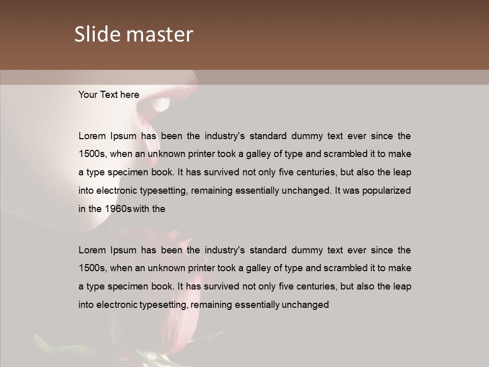 Sensual Woman With Red Rose In Trance PowerPoint Template