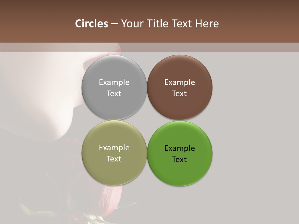 Sensual Woman With Red Rose In Trance PowerPoint Template