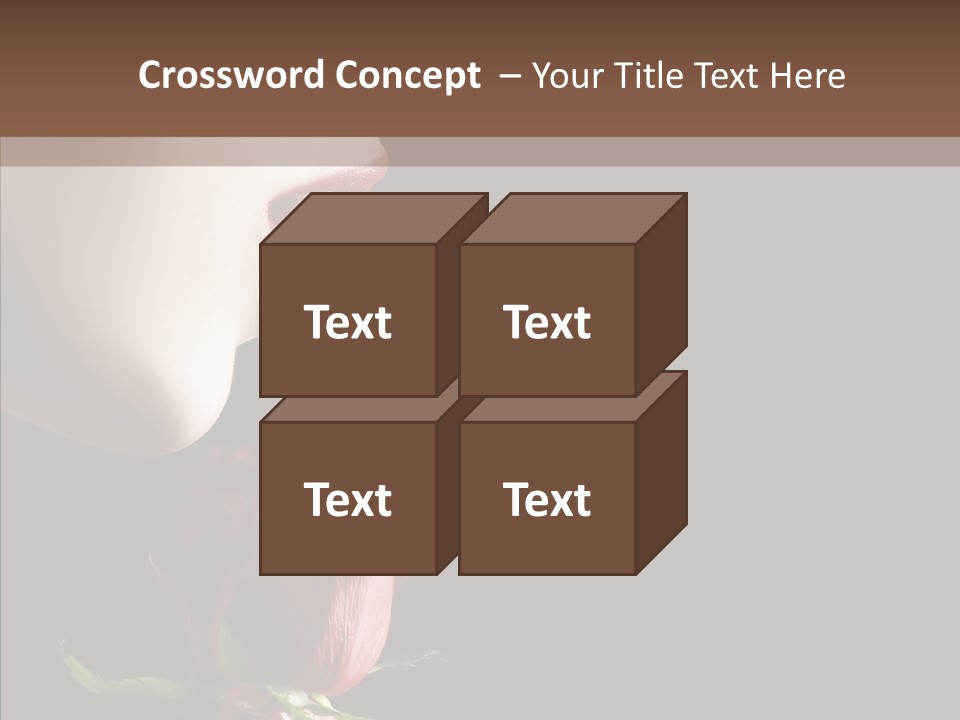 Sensual Woman With Red Rose In Trance PowerPoint Template