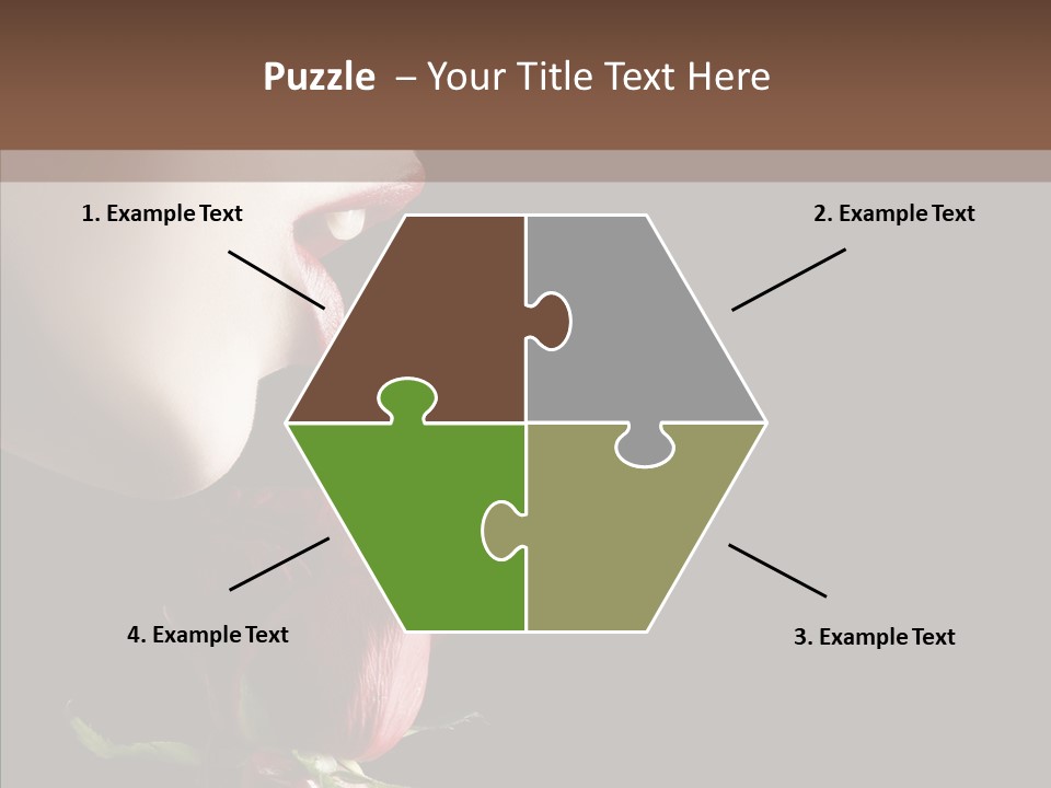 Sensual Woman With Red Rose In Trance PowerPoint Template