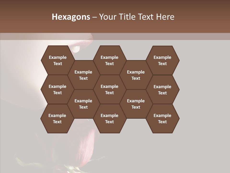 Sensual Woman With Red Rose In Trance PowerPoint Template