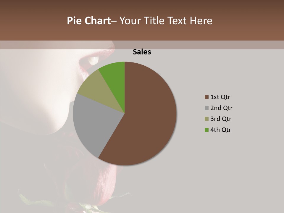 Sensual Woman With Red Rose In Trance PowerPoint Template