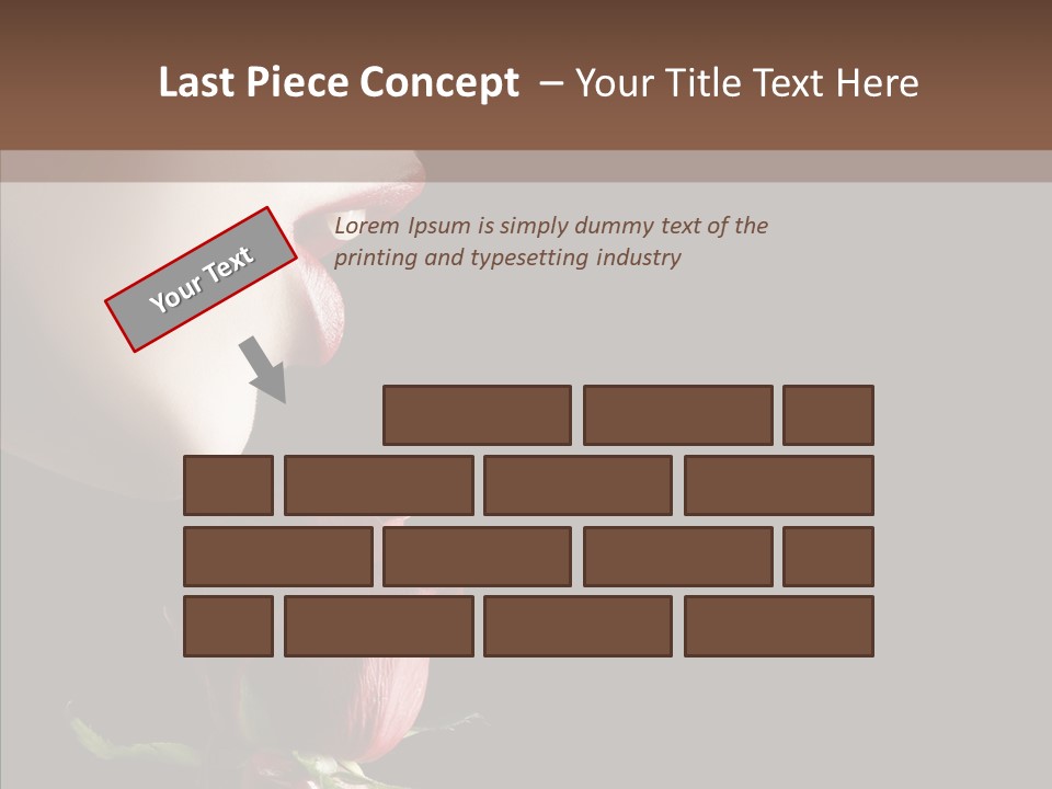 Sensual Woman With Red Rose In Trance PowerPoint Template