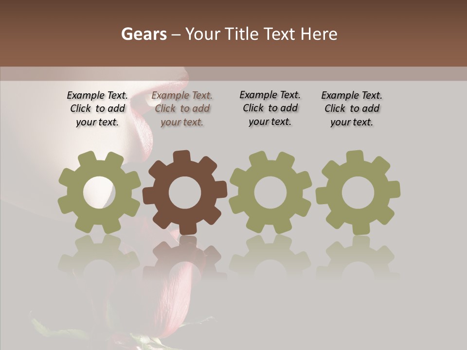 Sensual Woman With Red Rose In Trance PowerPoint Template