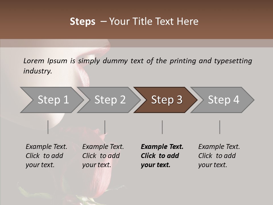 Sensual Woman With Red Rose In Trance PowerPoint Template