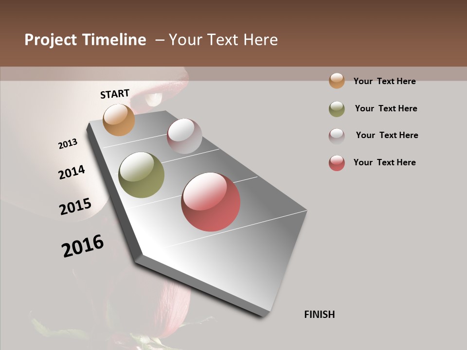 Sensual Woman With Red Rose In Trance PowerPoint Template