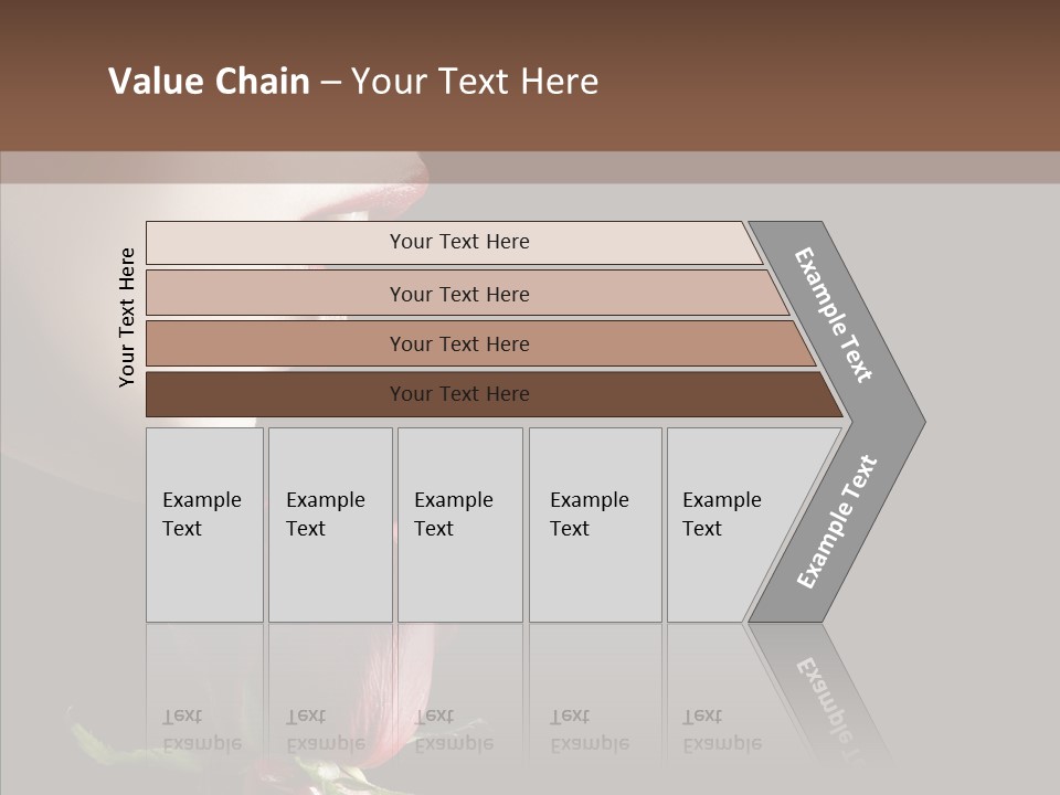 Sensual Woman With Red Rose In Trance PowerPoint Template