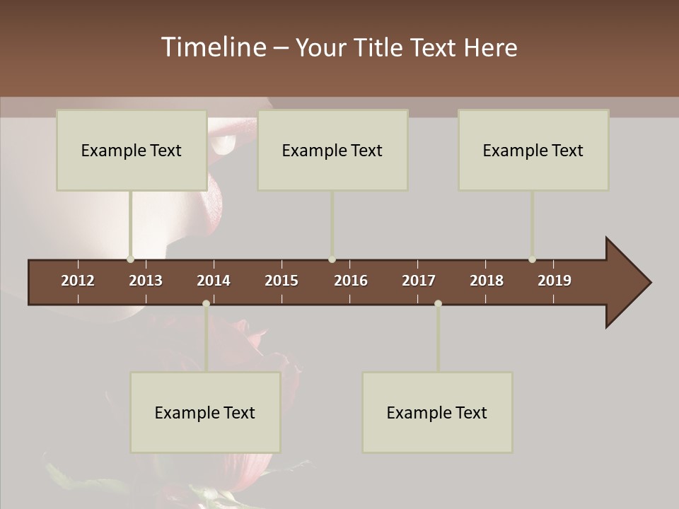 Sensual Woman With Red Rose In Trance PowerPoint Template