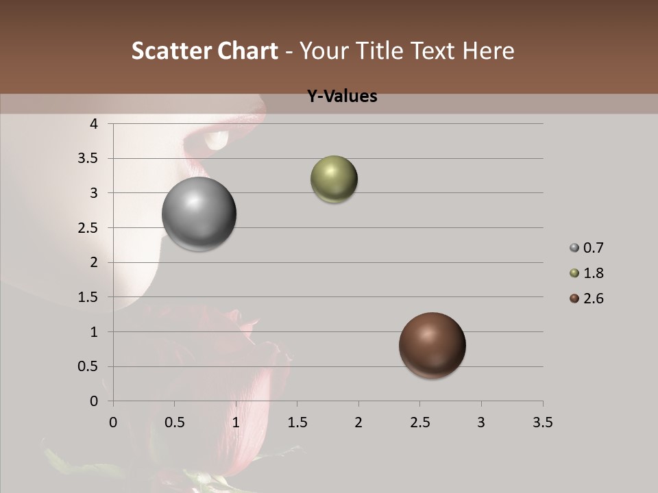 Sensual Woman With Red Rose In Trance PowerPoint Template