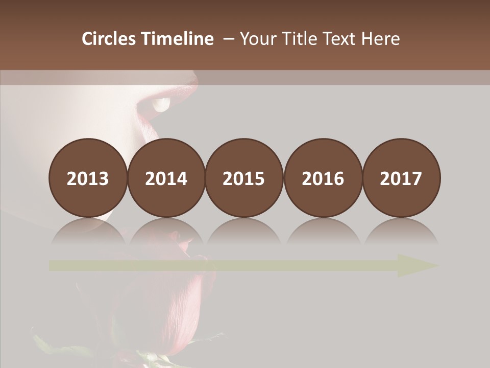 Sensual Woman With Red Rose In Trance PowerPoint Template