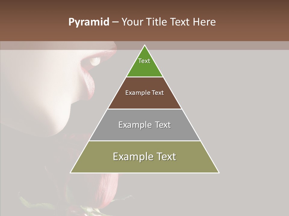 Sensual Woman With Red Rose In Trance PowerPoint Template