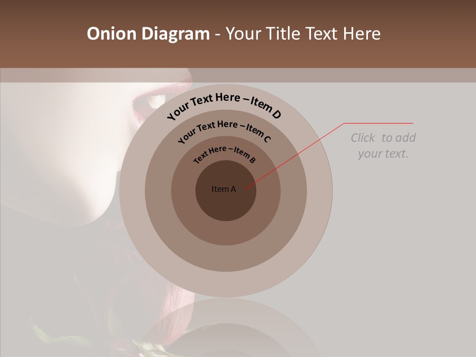 Sensual Woman With Red Rose In Trance PowerPoint Template