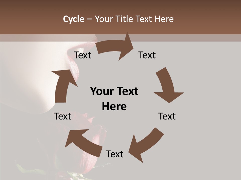 Sensual Woman With Red Rose In Trance PowerPoint Template