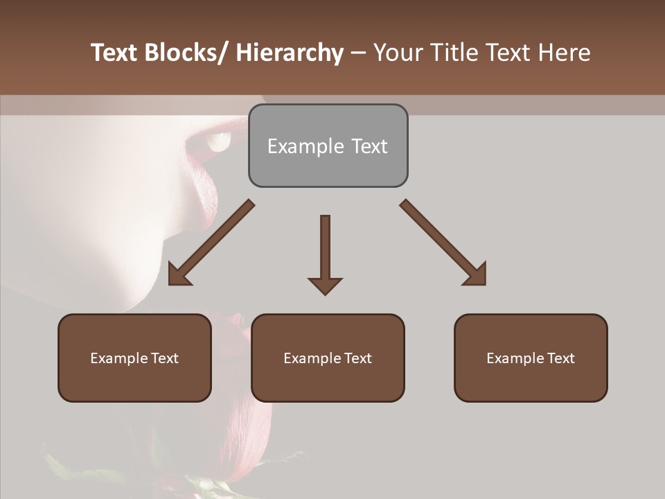 Sensual Woman With Red Rose In Trance PowerPoint Template