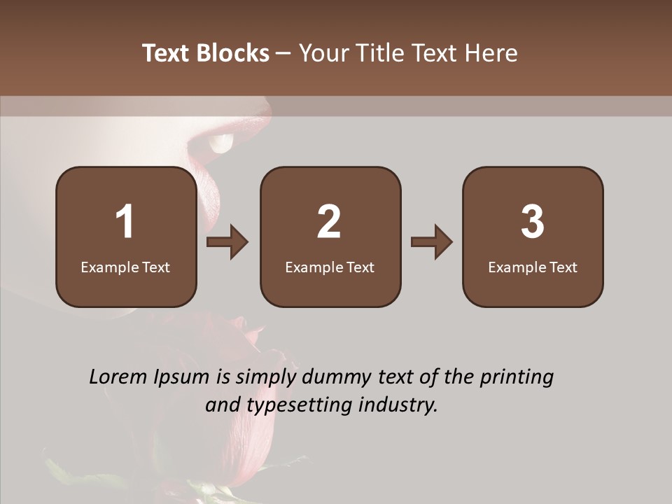 Sensual Woman With Red Rose In Trance PowerPoint Template