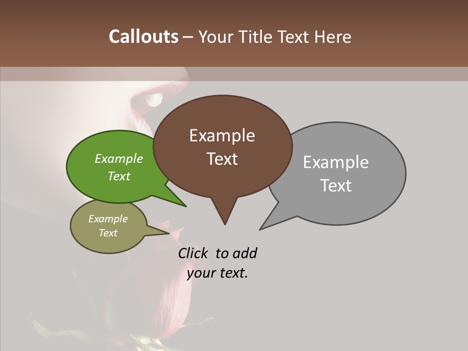 Sensual Woman With Red Rose In Trance PowerPoint Template