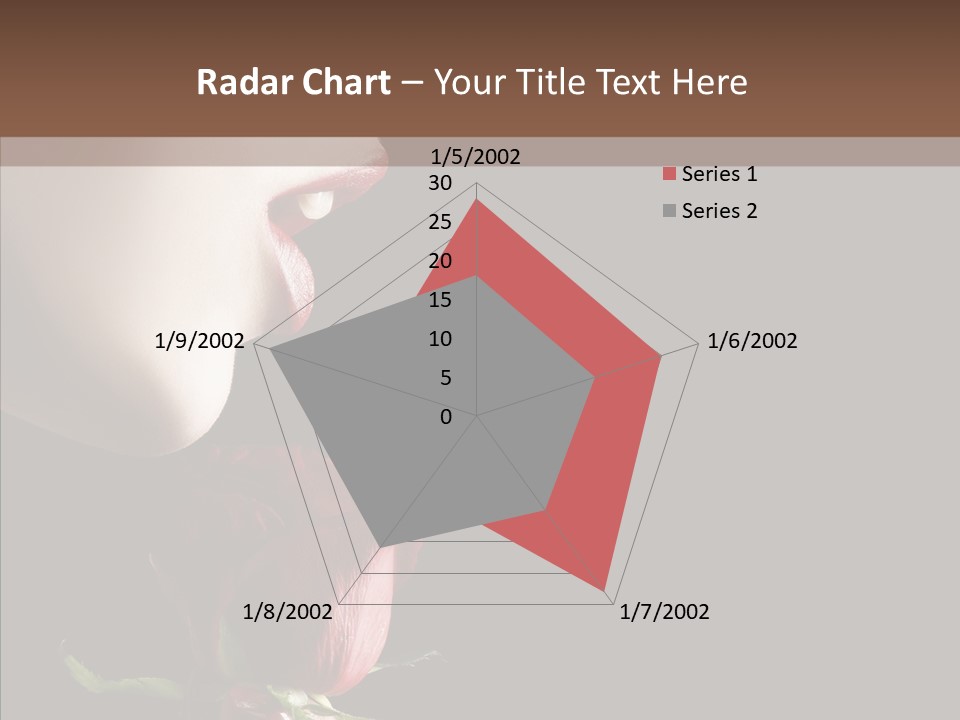 Sensual Woman With Red Rose In Trance PowerPoint Template