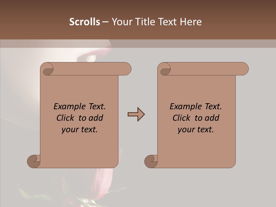 Sensual Woman With Red Rose In Trance PowerPoint Template