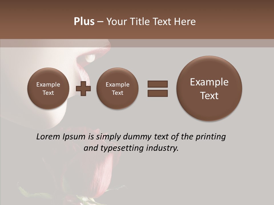 Sensual Woman With Red Rose In Trance PowerPoint Template