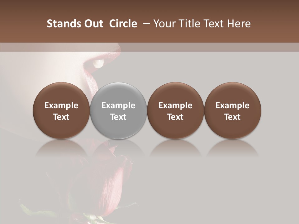 Sensual Woman With Red Rose In Trance PowerPoint Template