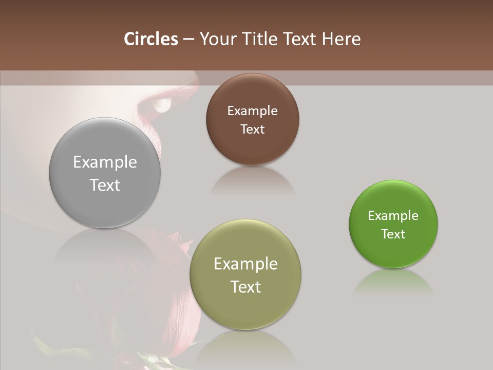 Sensual Woman With Red Rose In Trance PowerPoint Template