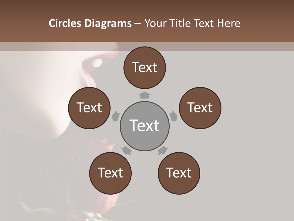 Sensual Woman With Red Rose In Trance PowerPoint Template