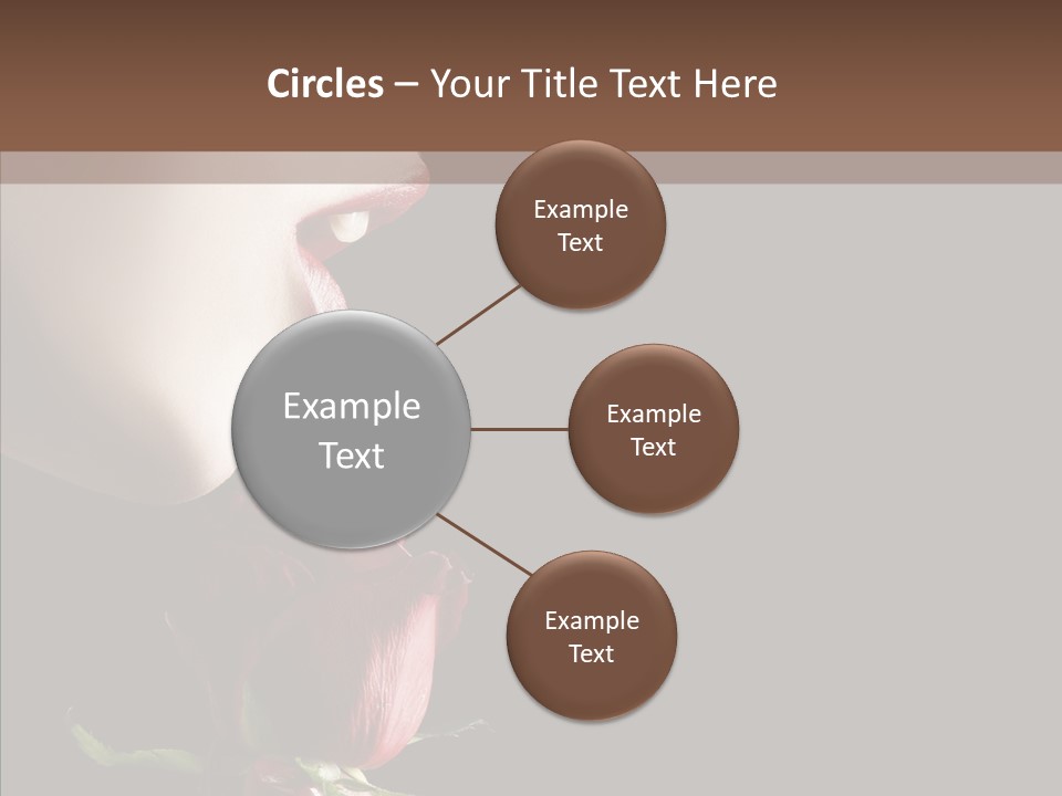 Sensual Woman With Red Rose In Trance PowerPoint Template