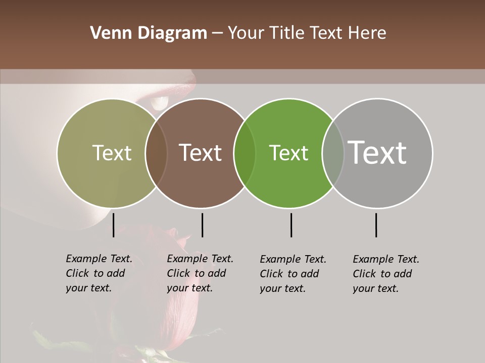 Sensual Woman With Red Rose In Trance PowerPoint Template