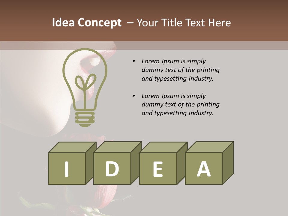 Sensual Woman With Red Rose In Trance PowerPoint Template