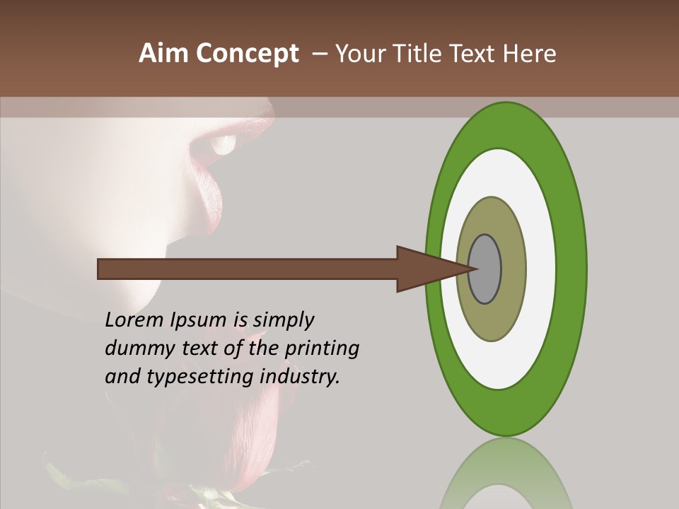 Sensual Woman With Red Rose In Trance PowerPoint Template