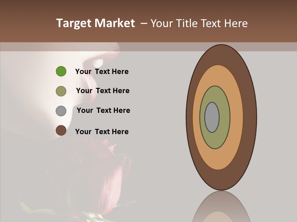 Sensual Woman With Red Rose In Trance PowerPoint Template