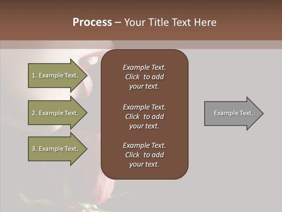 Sensual Woman With Red Rose In Trance PowerPoint Template