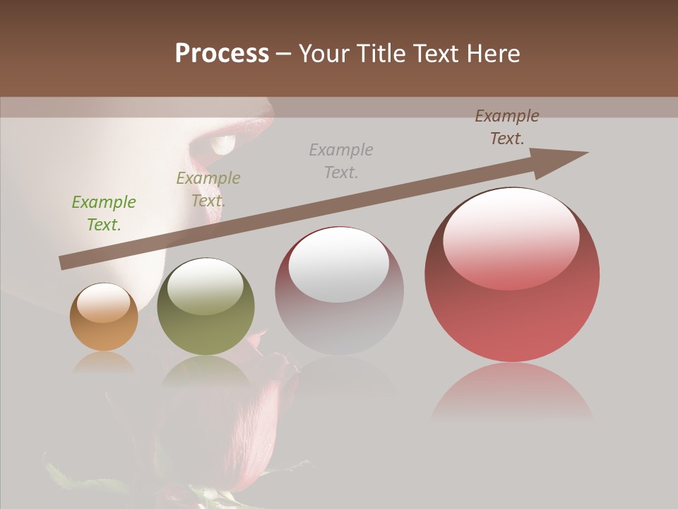 Sensual Woman With Red Rose In Trance PowerPoint Template