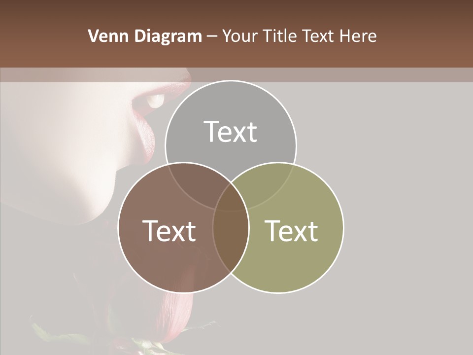 Sensual Woman With Red Rose In Trance PowerPoint Template