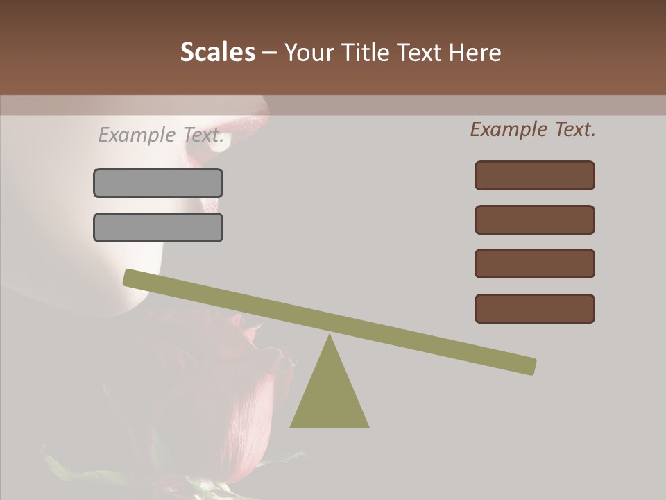 Sensual Woman With Red Rose In Trance PowerPoint Template