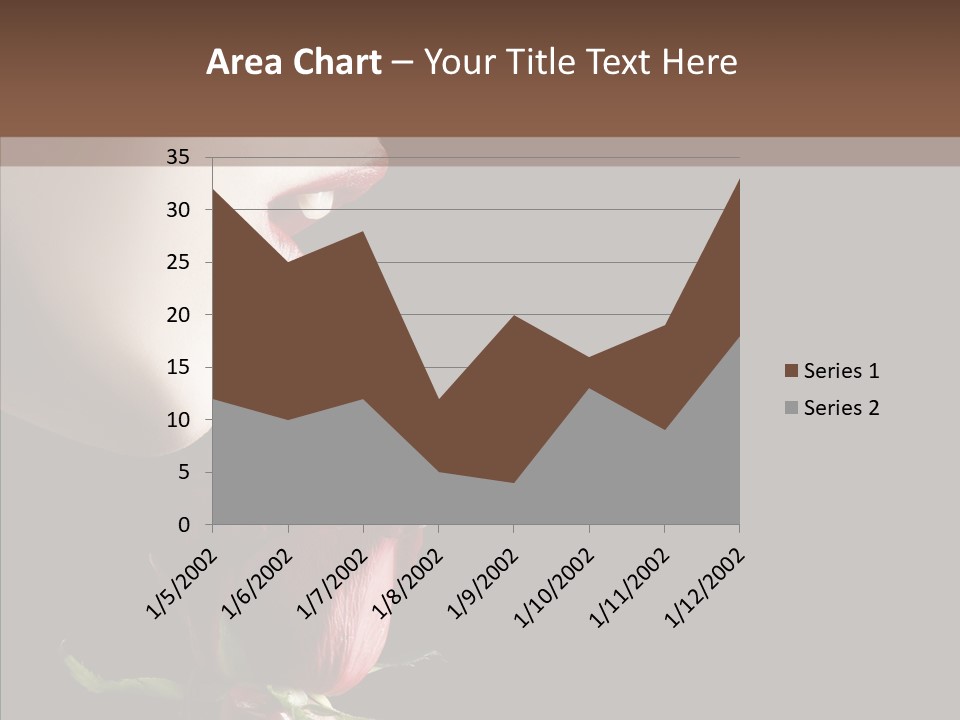 Sensual Woman With Red Rose In Trance PowerPoint Template