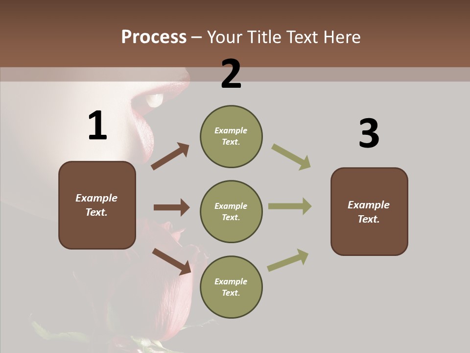 Sensual Woman With Red Rose In Trance PowerPoint Template