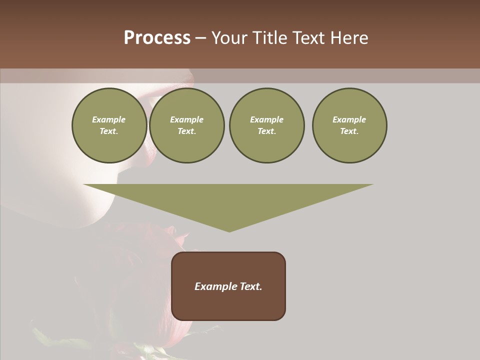 Sensual Woman With Red Rose In Trance PowerPoint Template