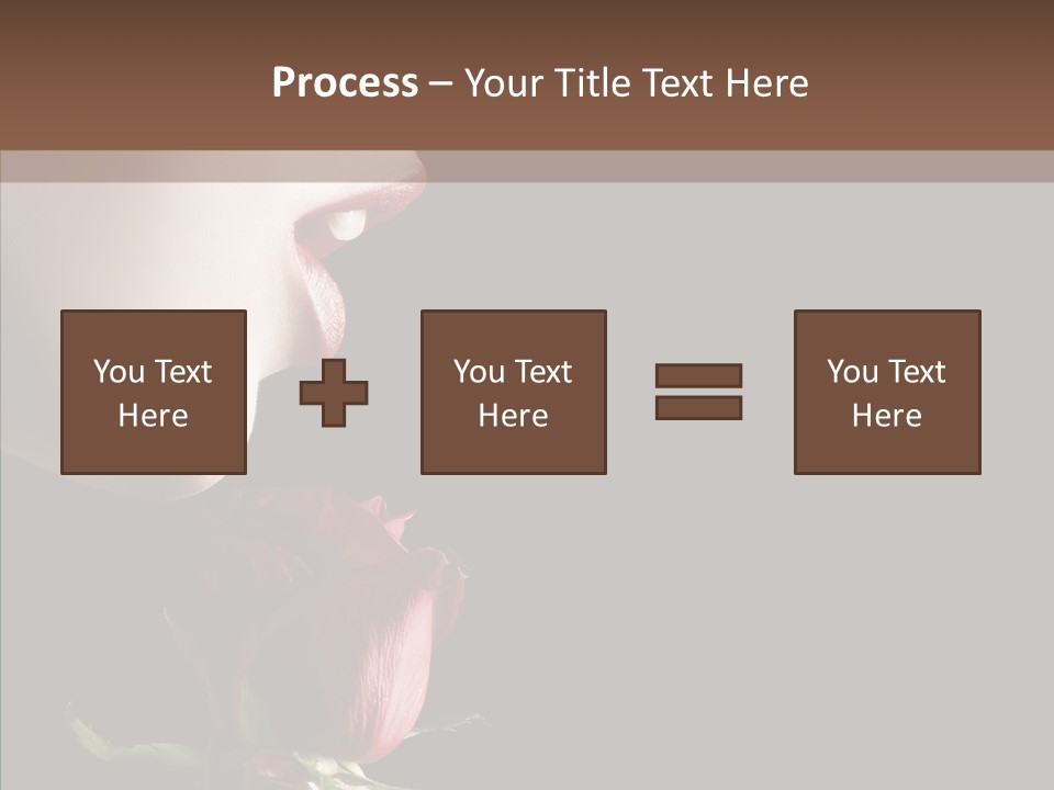 Sensual Woman With Red Rose In Trance PowerPoint Template