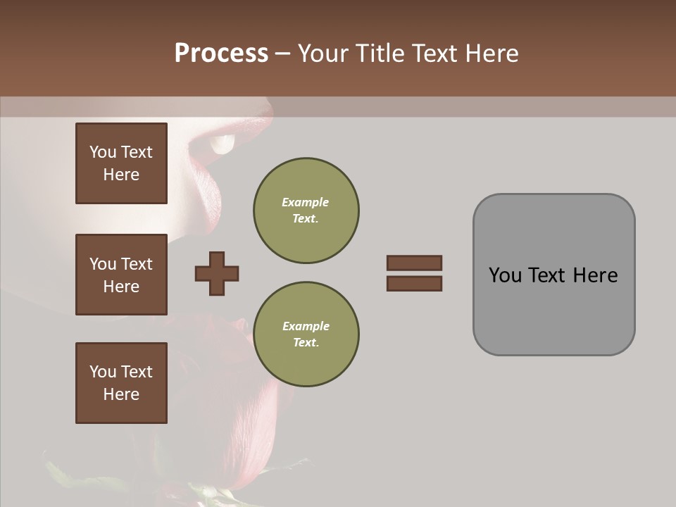 Sensual Woman With Red Rose In Trance PowerPoint Template