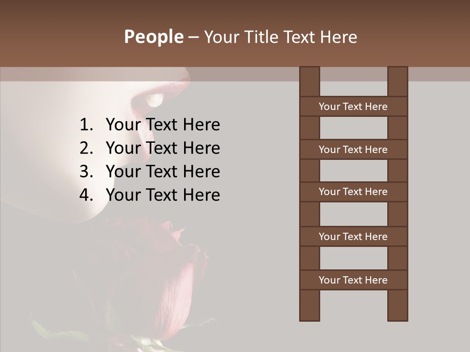 Sensual Woman With Red Rose In Trance PowerPoint Template