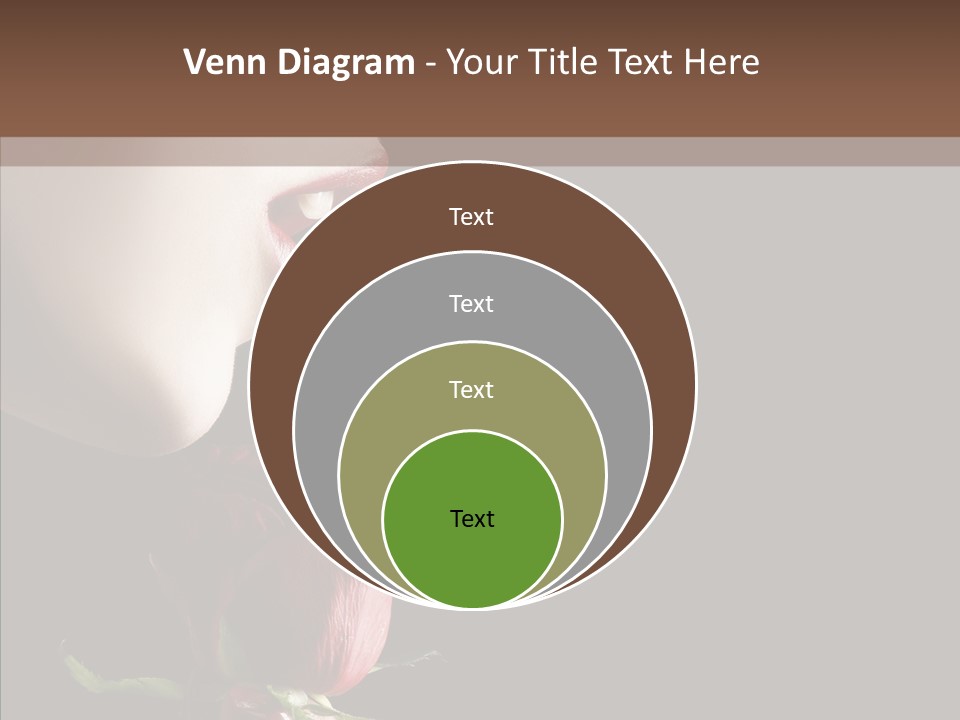 Sensual Woman With Red Rose In Trance PowerPoint Template