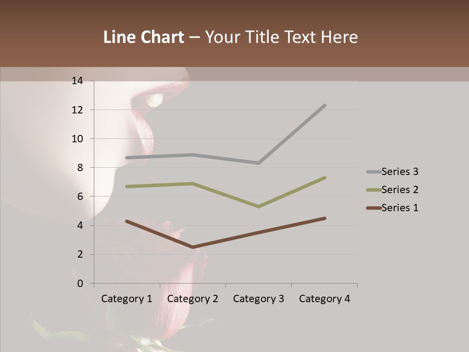 Sensual Woman With Red Rose In Trance PowerPoint Template