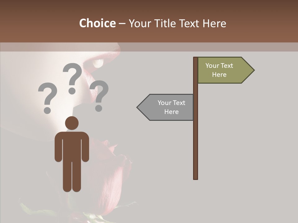 Sensual Woman With Red Rose In Trance PowerPoint Template