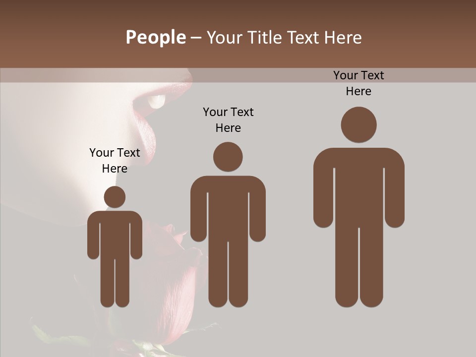 Sensual Woman With Red Rose In Trance PowerPoint Template