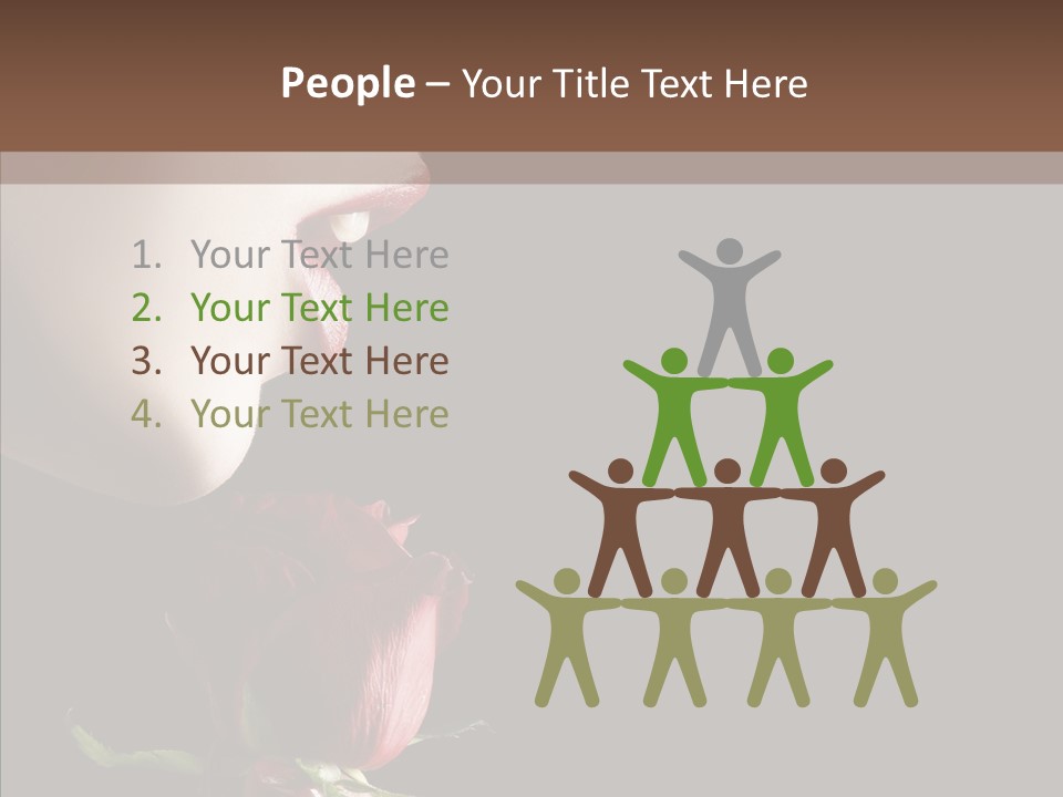 Sensual Woman With Red Rose In Trance PowerPoint Template