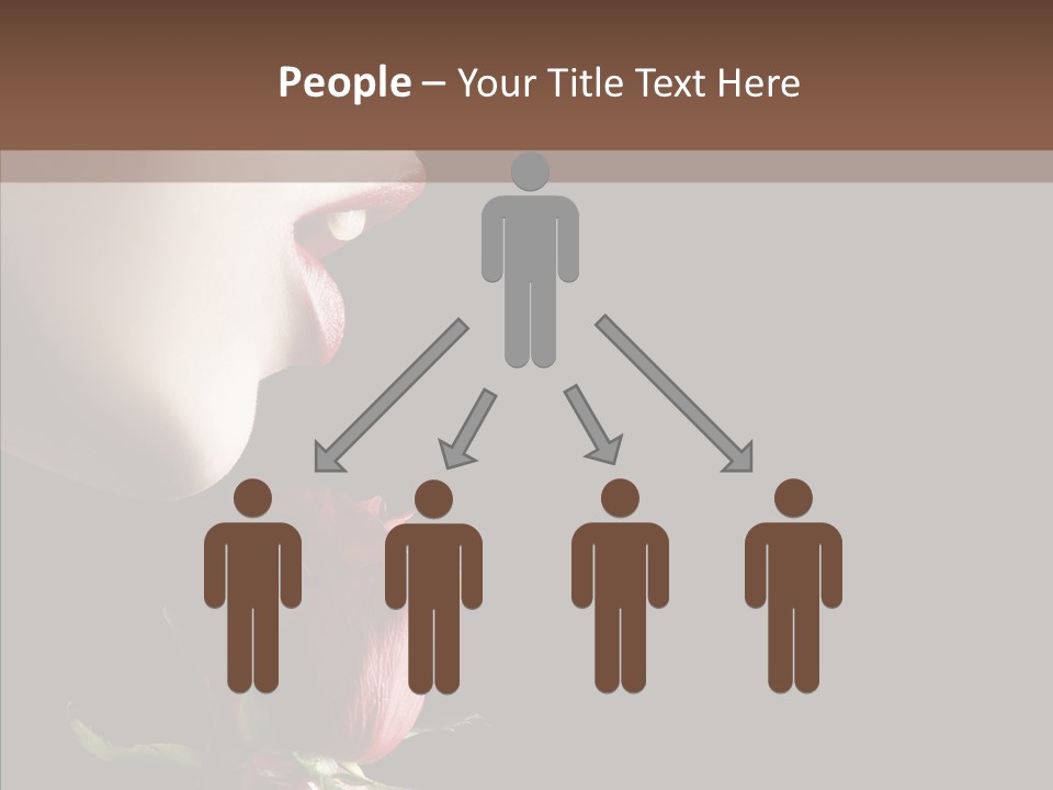 Sensual Woman With Red Rose In Trance PowerPoint Template