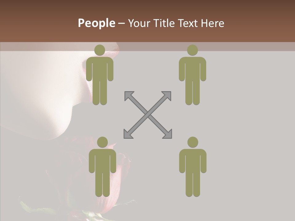 Sensual Woman With Red Rose In Trance PowerPoint Template