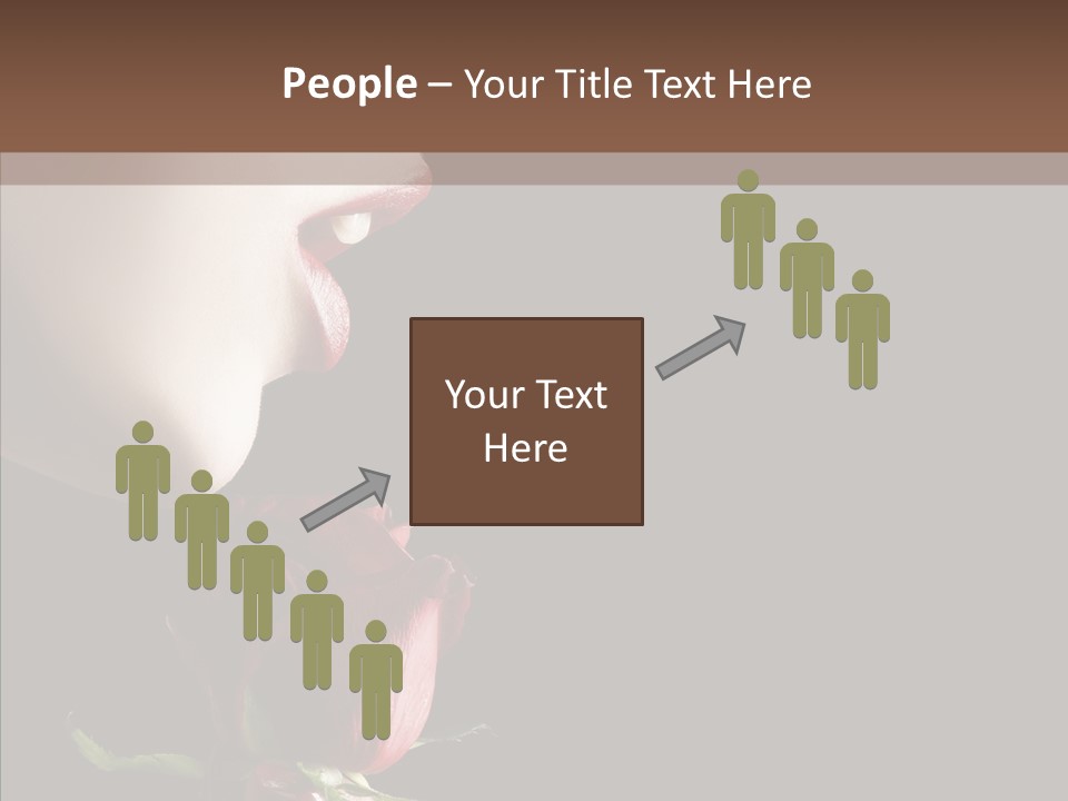 Sensual Woman With Red Rose In Trance PowerPoint Template